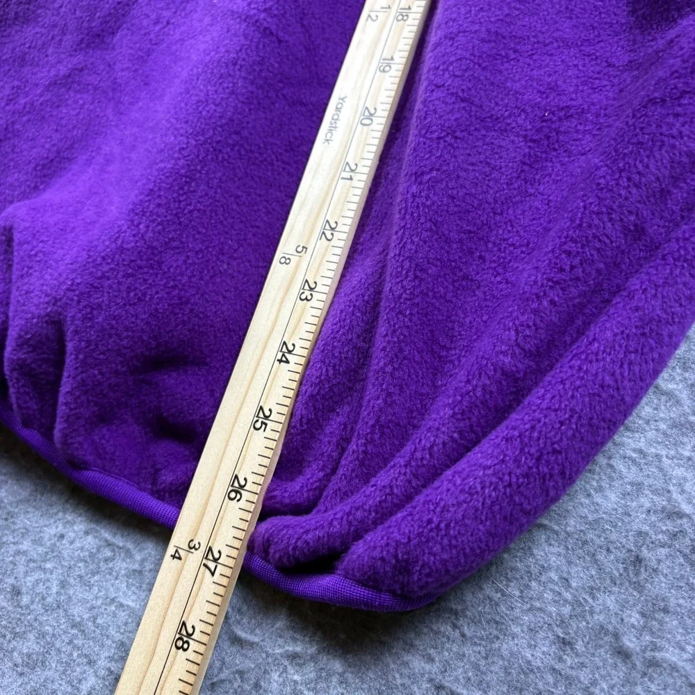 Vintage 90s Columbia Fleece Jacket Purple Teal Pattern Collar Made in USA Large